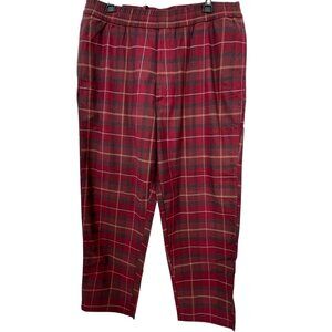 Uniqlo Lounge Pant Men Wine Plaid Flannel Size XL